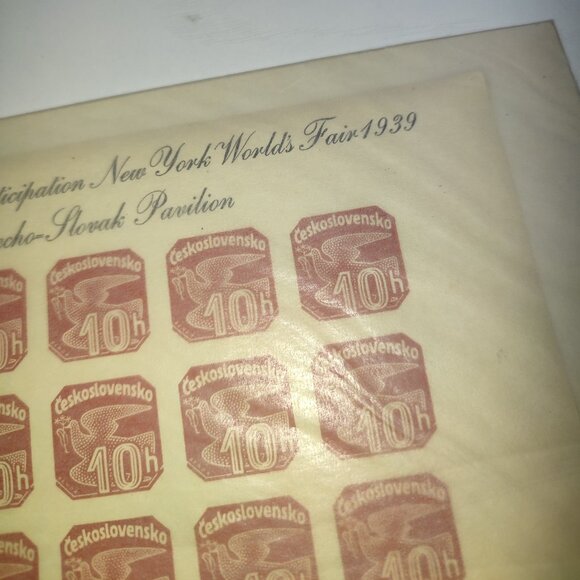 RARE 1939 Newspaper Stamp Minisheet of 25 Overprint Pravda Vitezi Czechoslovakia - Picture 2 of 6